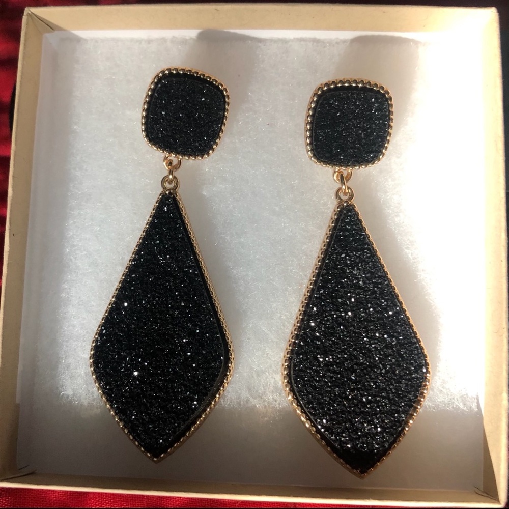 Druzy Stone Drop Earrings - Picture 3 of 5
